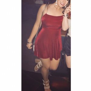 Urban Outfitters red, velvet, party dress